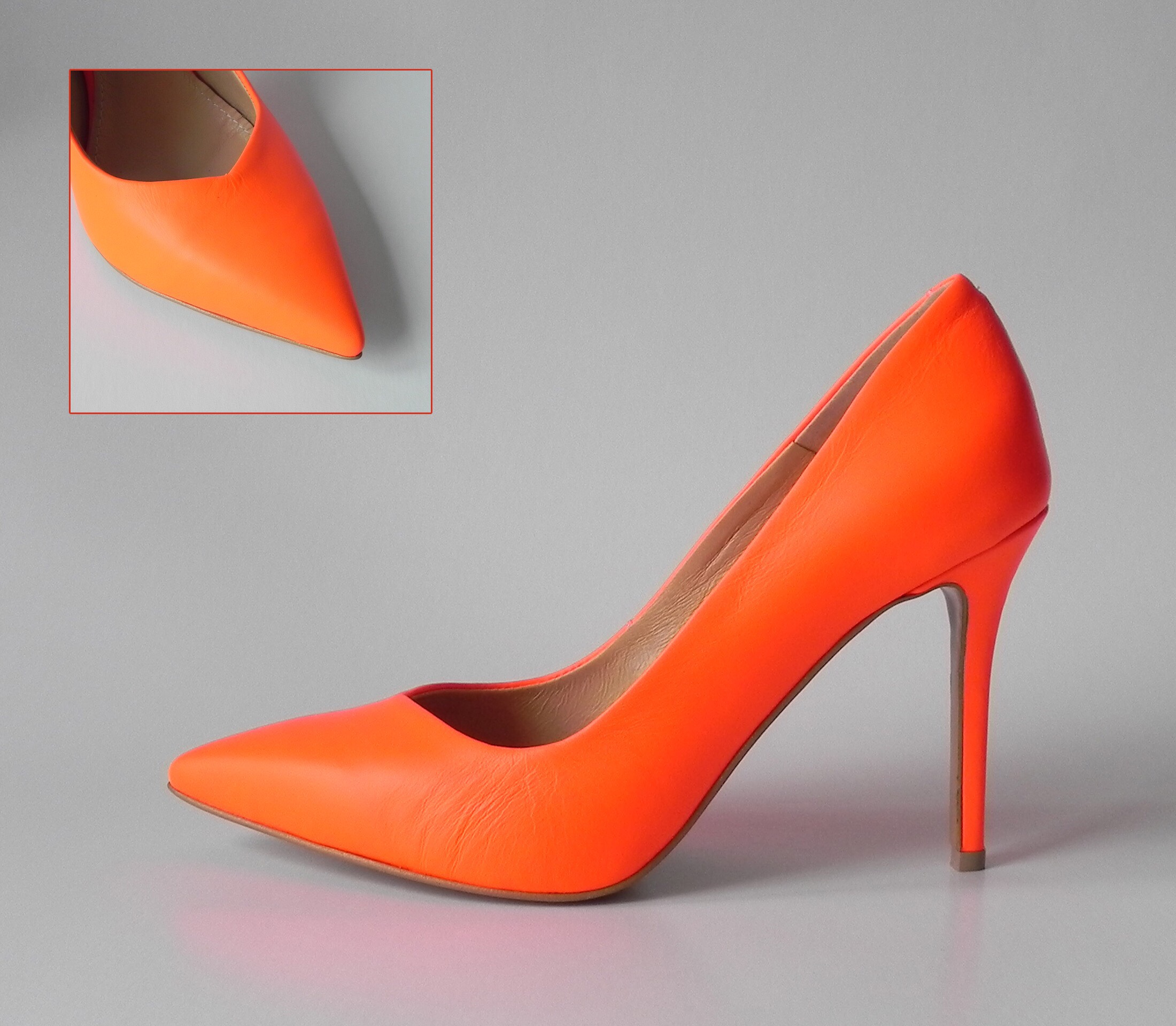 chaussure talon aiguille orange